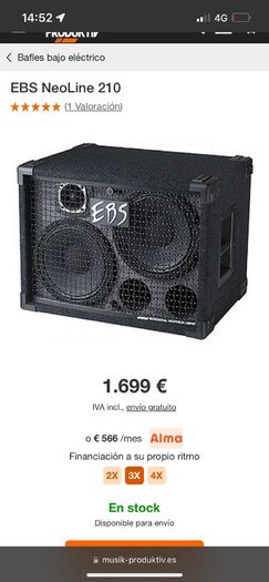 Genz Benz 750 Bass amp head and 2x10 EBS NEO Cab
