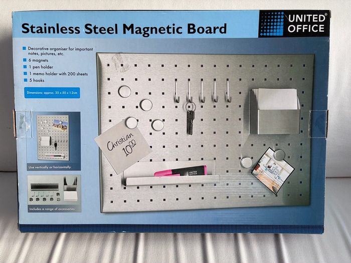 Stainless Steel Magnetic Noticeboard