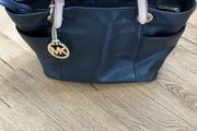 Mk tote black leather bag