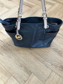 Mk tote black leather bag