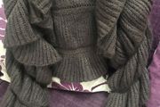 sisley cropped cardigan with ruffled sleeves