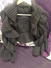 sisley cropped cardigan with ruffled sleeves