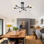Modern Light Fixture Sputnik Chandeliers 6 Light E27 Mid Century Ceiling Light Fixture Industrial Semi Flush Mount Pendant Light for Office Living Room Bedroom Dining Kitchen (FREE POSTAGE) Image 6