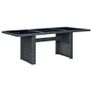 Garden Table Dark Grey Poly Rattan and Tempered Glass Image 5