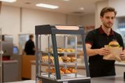 3 Tier Commercial Food Warmer Display, 800W Food Display Warmer with LED Light, Top Storage and Adjustable Shelves