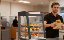 3 Tier Commercial Food Warmer Display, 800W Food Display Warmer with LED Light, Top Storage and Adjustable Shelves