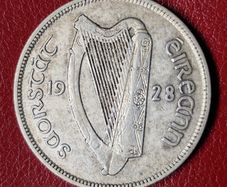 Ireland 1928 Silver Half Crown coin