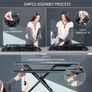 Standing 81 cm Desk Converter, Height Adjustable Riser, Sit to Stand Dual Monitor and Laptop Workstation with Wide Keyboard Tray, Black Image 3