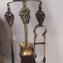 vintage brass companion set with lady Image 5