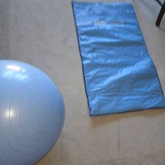 yoga ball and matt