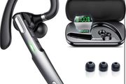 Bluetooth Headset V5.3, 100H Talk Handsfree Earpiece Wireless Headset with ENC Noise Canceling Microphone, LED Display, IP7 waterproof, in-Ear headphone for Business/Office/Driving