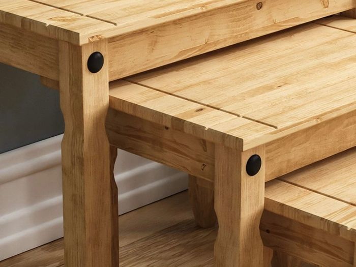 Movian Corona Nest Of Tables, Solid Pine Wood (FREE POSTAGE)