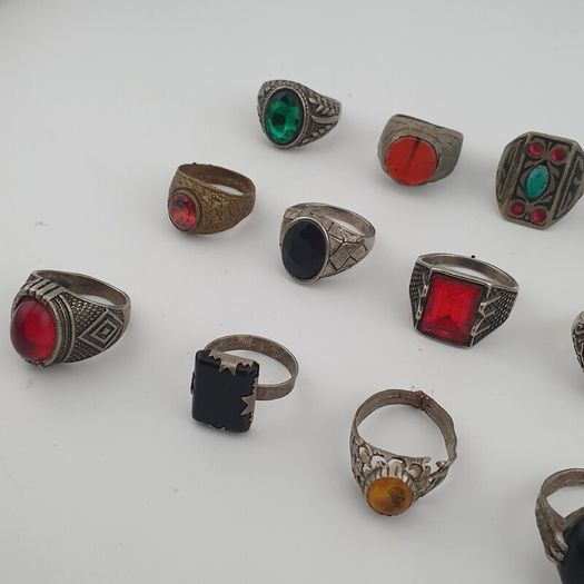 Antique Heritage Ring Collection 15 Rustic Brass Jewellery Pieces
