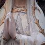 20 Inch Art Nouveau Chalkware Statue of Our Lady Of Fatima Image 4