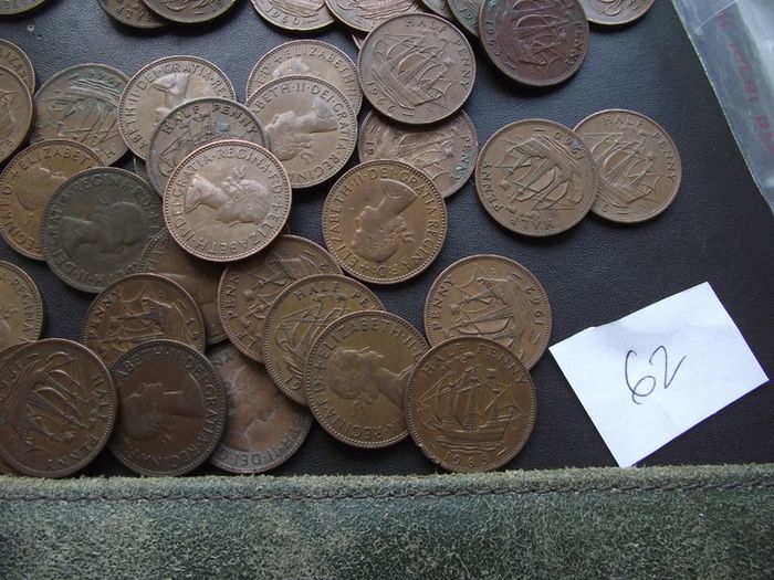 Great Britain. Elizabeth II. 60 coins @Half Penny (1953-1967)