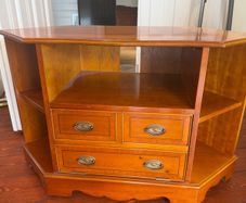 Solid Wood TV Stand / Corner Unit with Drawers & Storage