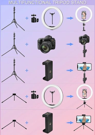 Ring Light with Tripod Stand & Phone Holder Tall, 12.6 inch Selfie Ring Lights for Makeup, Live Streaming, Tik tok, YouTube Video, Dimmable LED Circle Lights with Remote Total Height 187 cm/73.6 Inch (FREE POSTAGE)