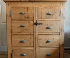 Rustic Solid Wood Faux-Apothecary Cupboard