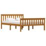 Bed Frame Honey Brown Solid Pinewood 135 x 190 cm Image 5