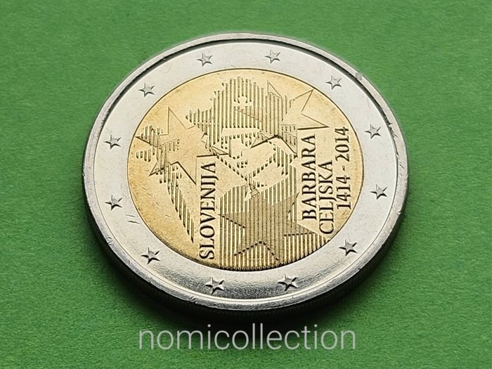 Slovenia 2014 year Uncirculated 2 Euro coin.