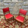 A pair of mid century leatherette kitchen chairs. Image 2