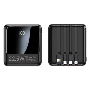 Powerbank MINI 10000 mAh 3-in-1 built-in cables, display, NEW