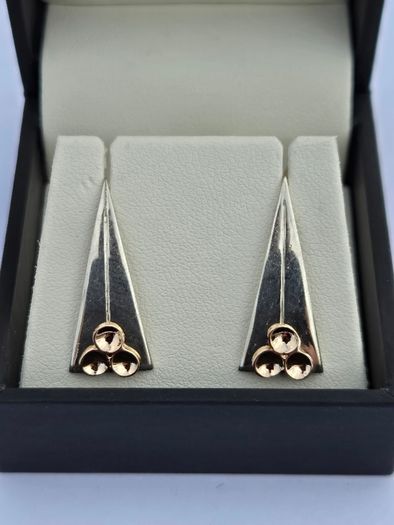 Brand New Hallmarked Silver & 9ct Gold Earrings