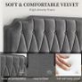 Double Upholstered Velvet Bed Frame with with Diamond Button Image 3