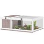 House enclosure cage habitat for small animal tortoises with 2 spaces 91 x 60.5 x 32 cm solid wood light brown Image 3