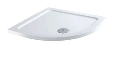 800 by 800 Quadrant shower Tray and Chrome waste