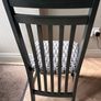 Set of 6 Refurbished Slat Back Dining Chairs (Professionally Painted & Reupholstered) Image 3