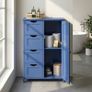 Slate Blue Bathroom Storage Cabinet with Drawers Image 5