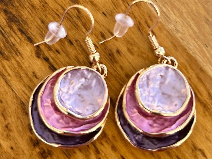 Matching purple necklace and earrings