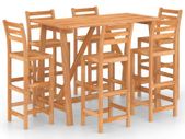 7 Piece Outdoor Bar Set Solid Acacia Wood