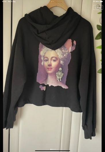 hoodie Zara black hoodie with logo detail medium