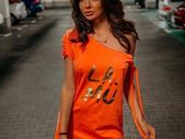 Dress white orange, ,  High Quality Clothes from Hola Boutique