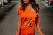 Dress white orange, ,  High Quality Clothes from Hola Boutique