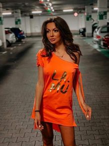 Dress white orange, ,  High Quality Clothes from Hola Boutique