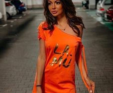 Dress white orange, ,  High Quality Clothes from Hola Boutique