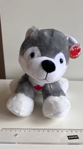 Canada stuffed plush Husky with Maple Leaf embroidery