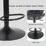Bar Stools Set of 2 Bar Chairs,Modern Height Adjustable Kitchen Stools With Backs, Swivel Faux Leather Kitchen Island Chairs(All Black) Image 3
