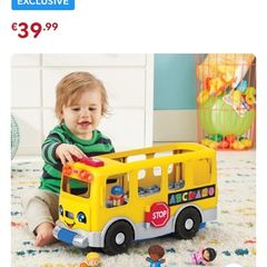 Fisher price yellow bus & princess figures
