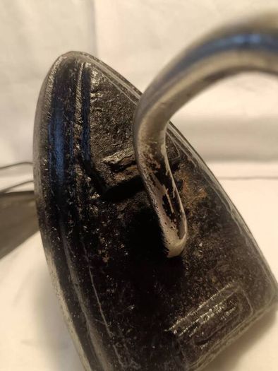19th Century "Sad" Cast Iron and Cradle
