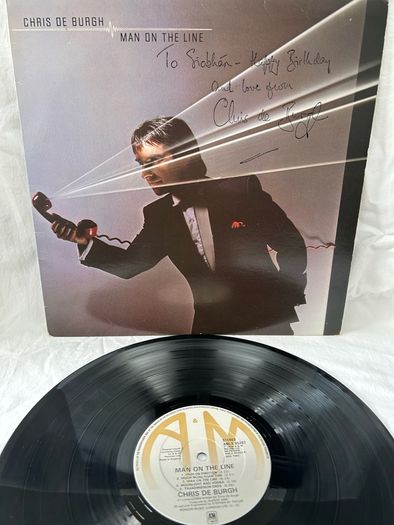 Chris de Burgh Signed Man On The Line Vinyl LP 1984 Autographed