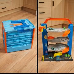 Hot Wheels Stunt Garage + Track Builder Race Crate