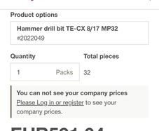 Hilti 8mm concrete drill bits