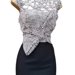 Karen Millen Elegant Tweed Dress with Textured Bodice