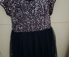Sequined navy girls dress 7years