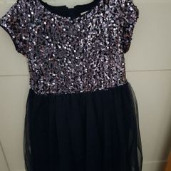 Sequined navy girls dress 7years