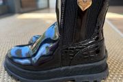 Patent black River Island boots